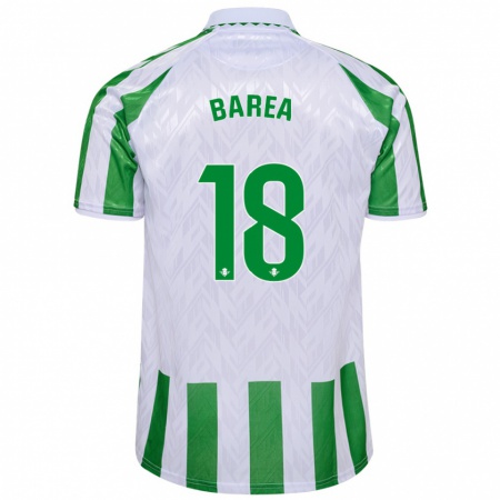 Kandiny Enfant Maillot Ismael Barea #18 Rayures Vertes Et Blanches Tenues Domicile 2024/25 T-Shirt