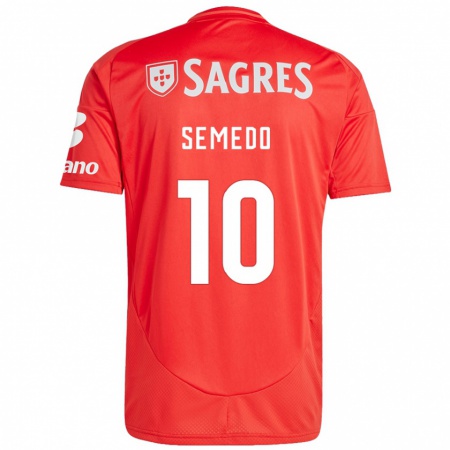 Kandiny Enfant Maillot Andreson Semedo #10 Rouge Blanc Tenues Domicile 2024/25 T-Shirt