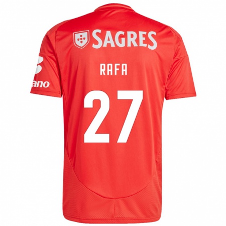 Kandiny Enfant Maillot Rafa #27 Rouge Blanc Tenues Domicile 2024/25 T-Shirt