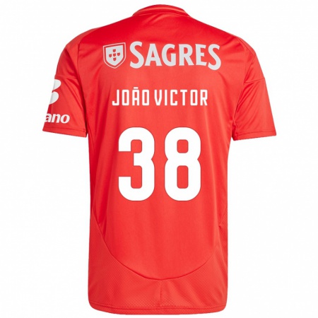 Kandiny Enfant Maillot João Victor #38 Rouge Blanc Tenues Domicile 2024/25 T-Shirt