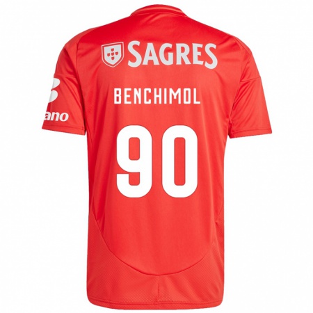 Kandiny Enfant Maillot Benchimol #90 Rouge Blanc Tenues Domicile 2024/25 T-Shirt