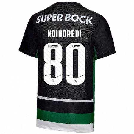 Kandiny Enfant Maillot Koba Koindredi #80 Noir Blanc Vert Tenues Domicile 2024/25 T-Shirt