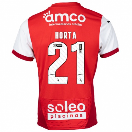 Kandiny Enfant Maillot Ricardo Horta #21 Rouge Blanc Tenues Domicile 2024/25 T-Shirt