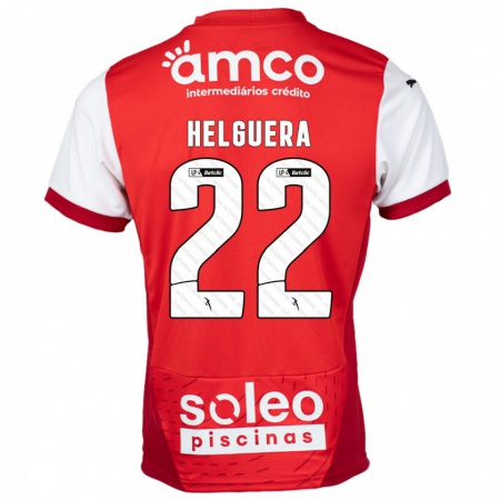 Kandiny Enfant Maillot Thiago Helguera #22 Rouge Blanc Tenues Domicile 2024/25 T-Shirt