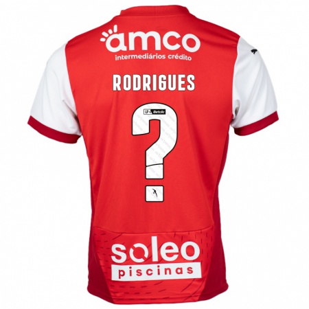 Kandiny Enfant Maillot David Rodrigues #0 Rouge Blanc Tenues Domicile 2024/25 T-Shirt