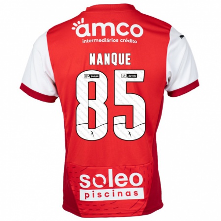 Kandiny Enfant Maillot Edgar Nanque #85 Rouge Blanc Tenues Domicile 2024/25 T-Shirt