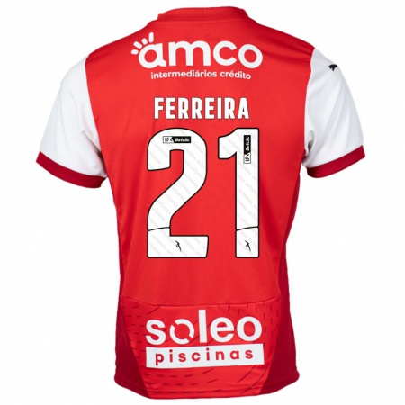 Kandiny Enfant Maillot Ana Carolina Ferreira #21 Rouge Blanc Tenues Domicile 2024/25 T-Shirt