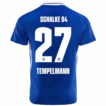 Kandiny Enfant Maillot Lino Tempelmann #27 Bleu Royal Tenues Domicile 2024/25 T-Shirt