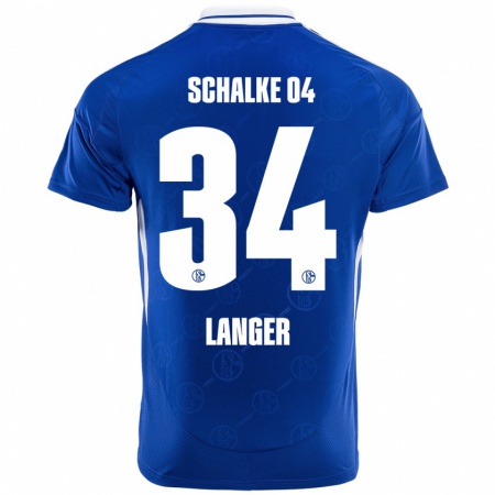 Kandiny Enfant Maillot Michael Langer #34 Bleu Royal Tenues Domicile 2024/25 T-Shirt