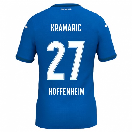 Kandiny Enfant Maillot Andrej Kramaric #27 Bleu Royal Tenues Domicile 2024/25 T-Shirt