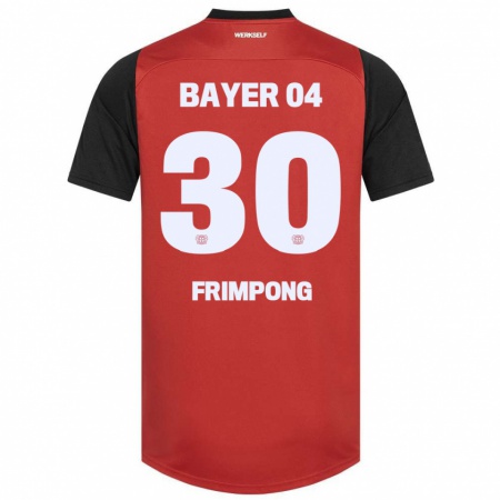 Kandiny Enfant Maillot Jeremie Frimpong #30 Rouge Noir Tenues Domicile 2024/25 T-Shirt