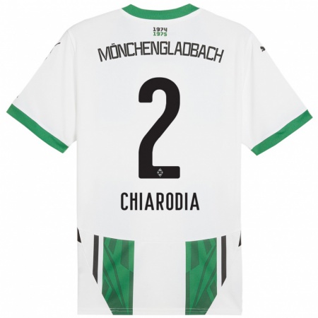 Kandiny Enfant Maillot Fabio Chiarodia #2 Blanc Vert Tenues Domicile 2024/25 T-Shirt