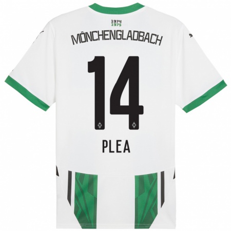 Kandiny Enfant Maillot Alassane Plea #14 Blanc Vert Tenues Domicile 2024/25 T-Shirt