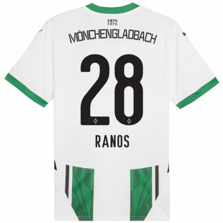 Kandiny Enfant Maillot Grant-Leon Ranos #28 Blanc Vert Tenues Domicile 2024/25 T-Shirt