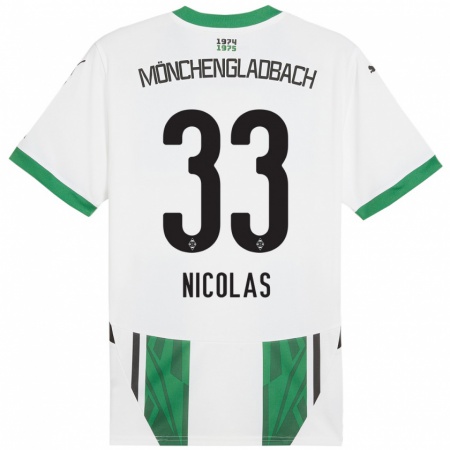 Kandiny Enfant Maillot Moritz Nicolas #33 Blanc Vert Tenues Domicile 2024/25 T-Shirt