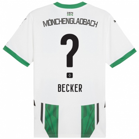 Kandiny Enfant Maillot Benjamin Becker #0 Blanc Vert Tenues Domicile 2024/25 T-Shirt