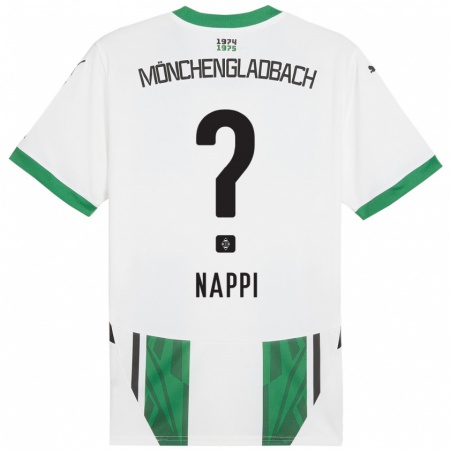 Kandiny Enfant Maillot Johann Deumi-Nappi #0 Blanc Vert Tenues Domicile 2024/25 T-Shirt