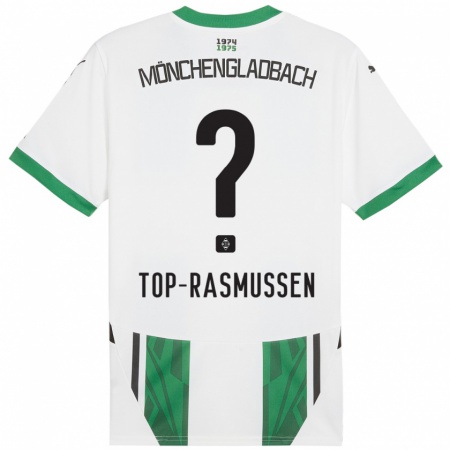 Kandiny Enfant Maillot Tristan Top-Rasmussen #0 Blanc Vert Tenues Domicile 2024/25 T-Shirt