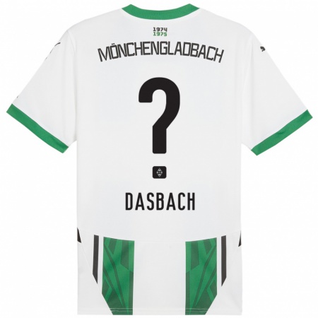 Kandiny Enfant Maillot Yannik Dasbach #0 Blanc Vert Tenues Domicile 2024/25 T-Shirt