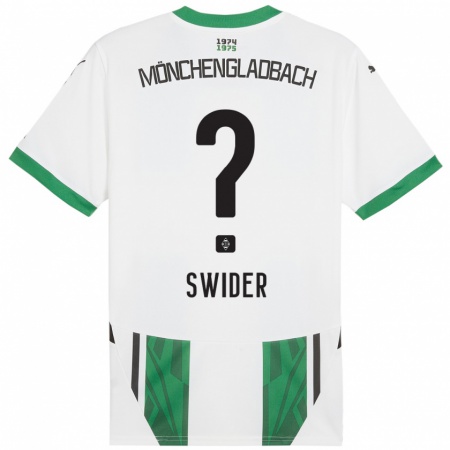 Kandiny Enfant Maillot Niklas Swider #0 Blanc Vert Tenues Domicile 2024/25 T-Shirt