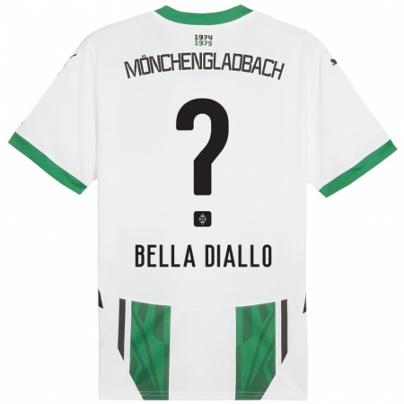 Kandiny Enfant Maillot Oumar Bella Diallo #0 Blanc Vert Tenues Domicile 2024/25 T-Shirt