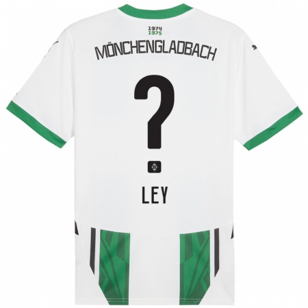 Kandiny Enfant Maillot Marlon Ley #0 Blanc Vert Tenues Domicile 2024/25 T-Shirt