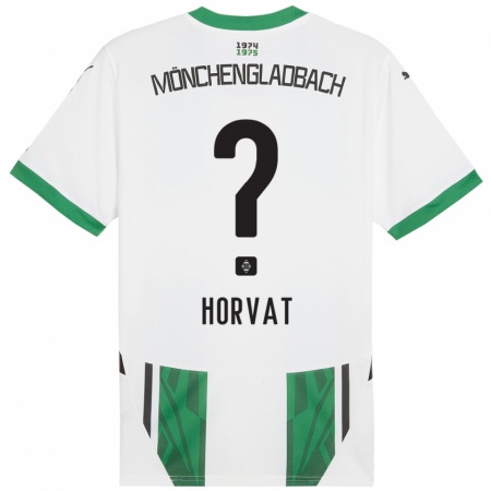 Kandiny Enfant Maillot Niko Horvat #0 Blanc Vert Tenues Domicile 2024/25 T-Shirt