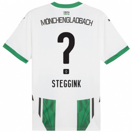 Kandiny Enfant Maillot Lennart Steggink #0 Blanc Vert Tenues Domicile 2024/25 T-Shirt