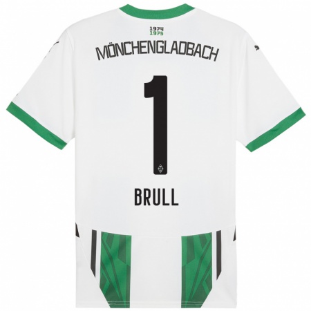 Kandiny Enfant Maillot Maximilian Brüll #1 Blanc Vert Tenues Domicile 2024/25 T-Shirt