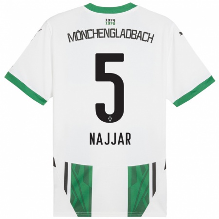 Kandiny Enfant Maillot Jamil Najjar #5 Blanc Vert Tenues Domicile 2024/25 T-Shirt