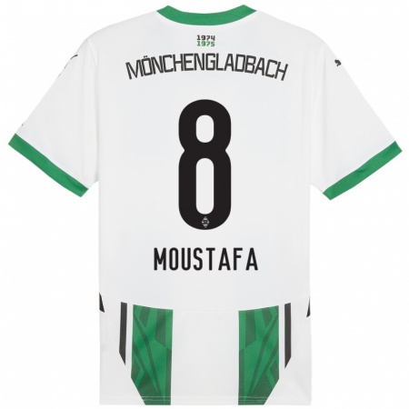 Kandiny Enfant Maillot Moustafa Moustafa #8 Blanc Vert Tenues Domicile 2024/25 T-Shirt