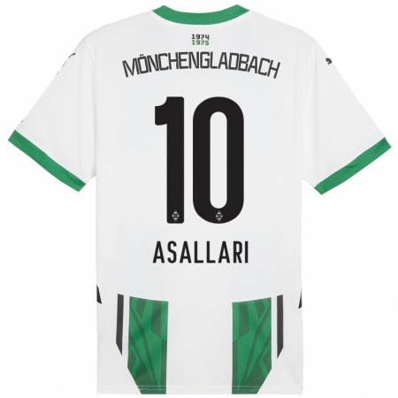 Kandiny Enfant Maillot Kushtrim Asallari #10 Blanc Vert Tenues Domicile 2024/25 T-Shirt