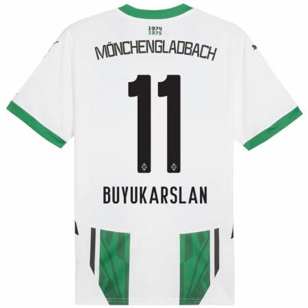 Kandiny Enfant Maillot Oguzcan Büyükarslan #11 Blanc Vert Tenues Domicile 2024/25 T-Shirt