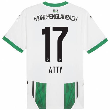 Kandiny Enfant Maillot Yassir Atty #17 Blanc Vert Tenues Domicile 2024/25 T-Shirt