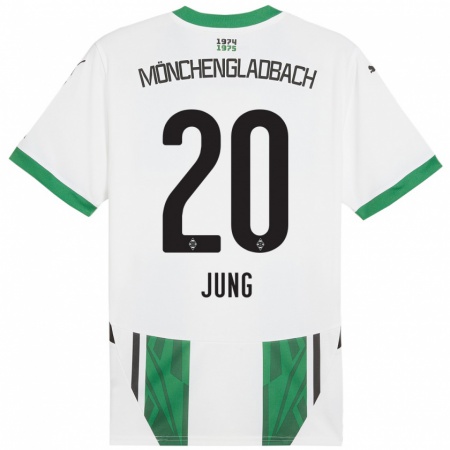 Kandiny Enfant Maillot In-Gyom Jung #20 Blanc Vert Tenues Domicile 2024/25 T-Shirt