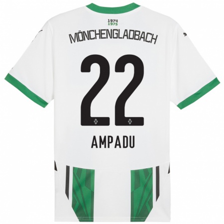 Kandiny Enfant Maillot Leon Ampadu #22 Blanc Vert Tenues Domicile 2024/25 T-Shirt