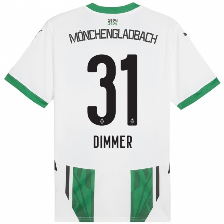 Kandiny Enfant Maillot Florian Dimmer #31 Blanc Vert Tenues Domicile 2024/25 T-Shirt