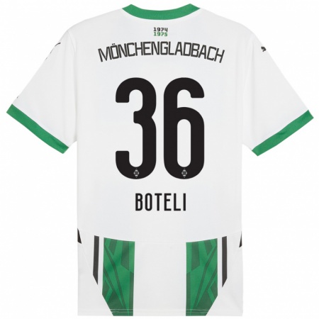 Kandiny Enfant Maillot Winsley Boteli #36 Blanc Vert Tenues Domicile 2024/25 T-Shirt