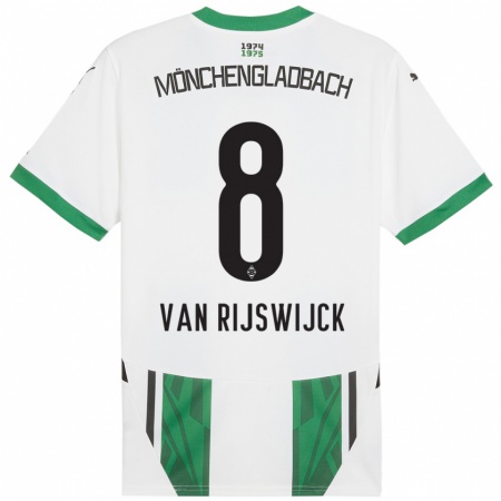 Kandiny Enfant Maillot Britt Van Rijswijck #8 Blanc Vert Tenues Domicile 2024/25 T-Shirt