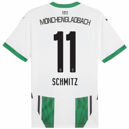 Kandiny Enfant Maillot Louisa Schmitz #11 Blanc Vert Tenues Domicile 2024/25 T-Shirt