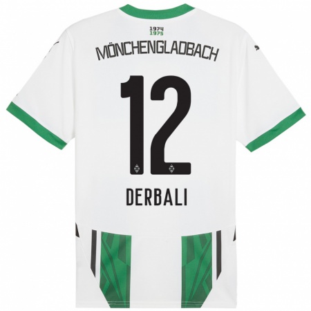 Kandiny Enfant Maillot Louisa Derbali #12 Blanc Vert Tenues Domicile 2024/25 T-Shirt