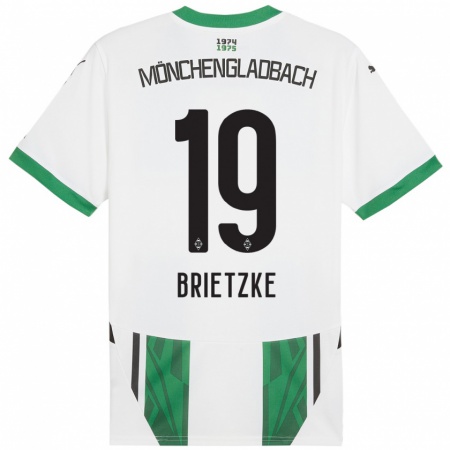 Kandiny Enfant Maillot Yvonne Brietzke #19 Blanc Vert Tenues Domicile 2024/25 T-Shirt