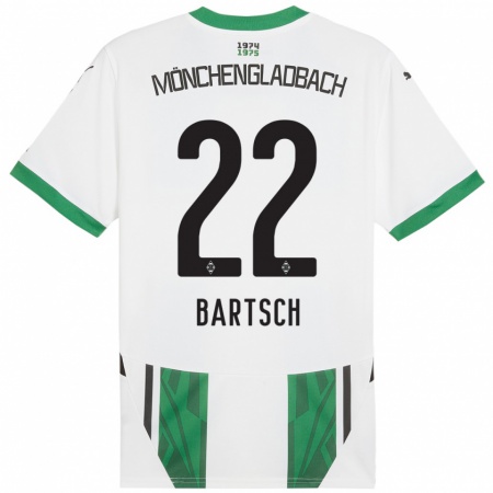 Kandiny Enfant Maillot Kristina Bartsch #22 Blanc Vert Tenues Domicile 2024/25 T-Shirt