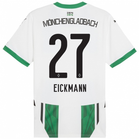 Kandiny Enfant Maillot Mia Eickmann #27 Blanc Vert Tenues Domicile 2024/25 T-Shirt