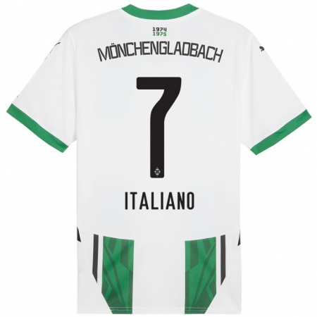 Kandiny Enfant Maillot Jacob Italiano #7 Blanc Vert Tenues Domicile 2024/25 T-Shirt