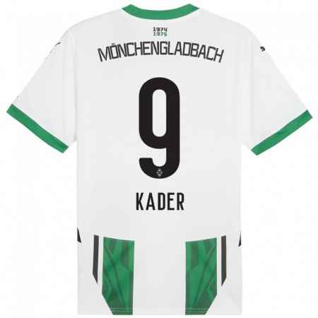 Kandiny Enfant Maillot Cagatay Kader #9 Blanc Vert Tenues Domicile 2024/25 T-Shirt