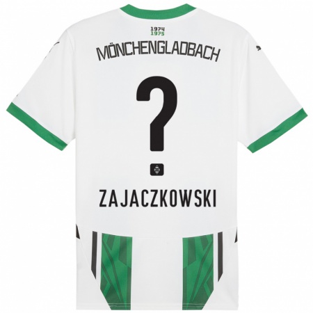 Kandiny Enfant Maillot Vincent Zajaczkowski #0 Blanc Vert Tenues Domicile 2024/25 T-Shirt