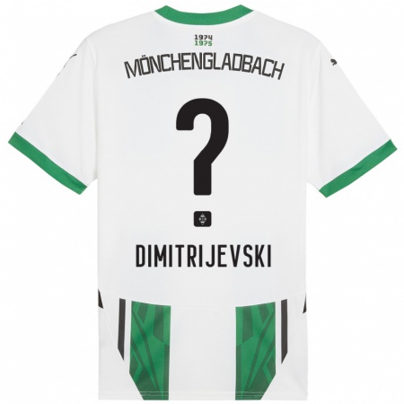 Kandiny Enfant Maillot Maximilian Dimitrijevski #0 Blanc Vert Tenues Domicile 2024/25 T-Shirt