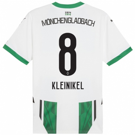 Kandiny Enfant Maillot Nadja Kleinikel #8 Blanc Vert Tenues Domicile 2024/25 T-Shirt