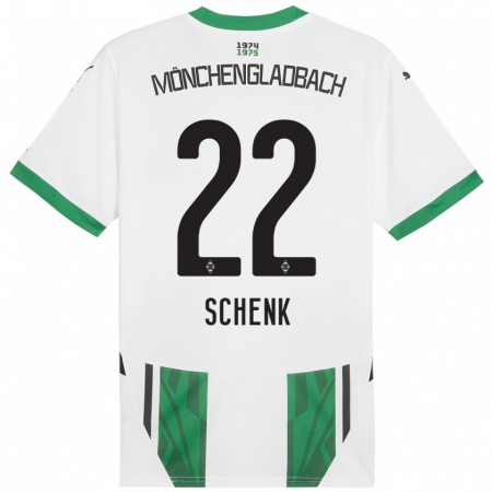 Kandiny Enfant Maillot Isabel Schenk #22 Blanc Vert Tenues Domicile 2024/25 T-Shirt